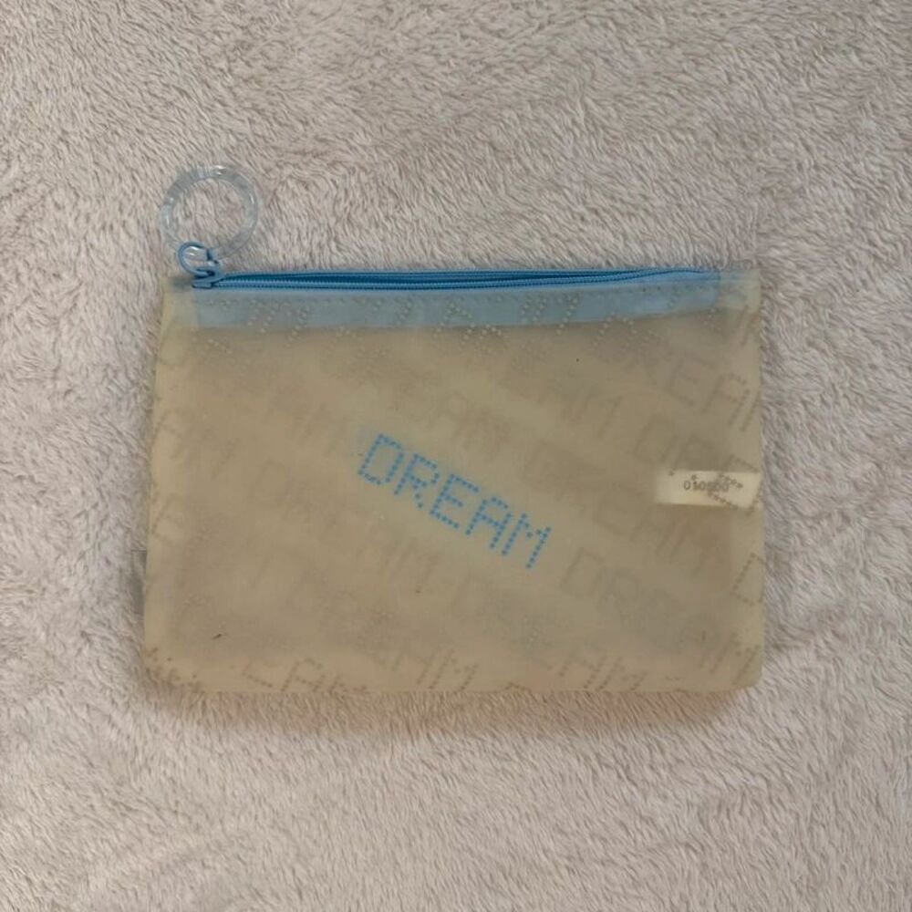 clear “dream” mini makeup cosmetics bag